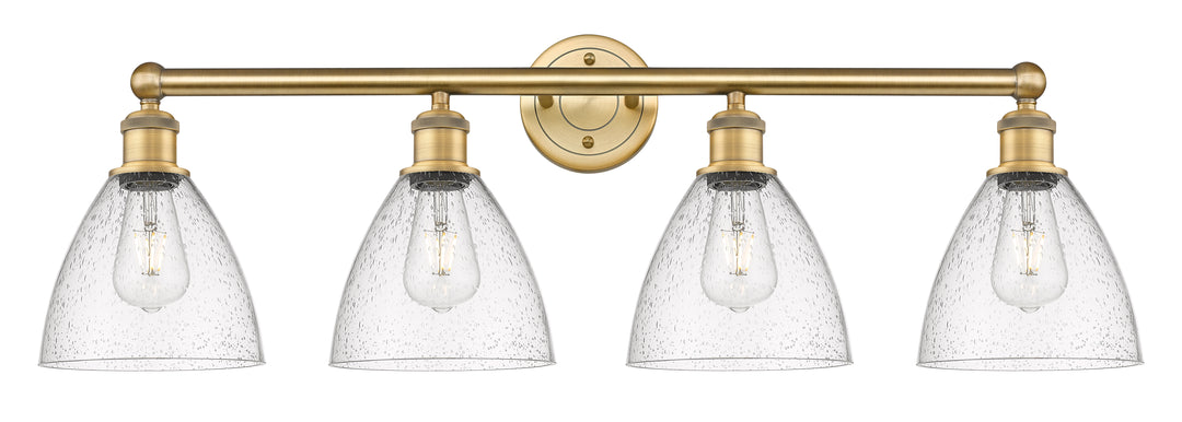 Innovations Lighting Bristol 7.5" Bath Vanity Light - Brushed Brass Vanity Lights Innovations Lighting Seedy ; Glass Type: Seeded  