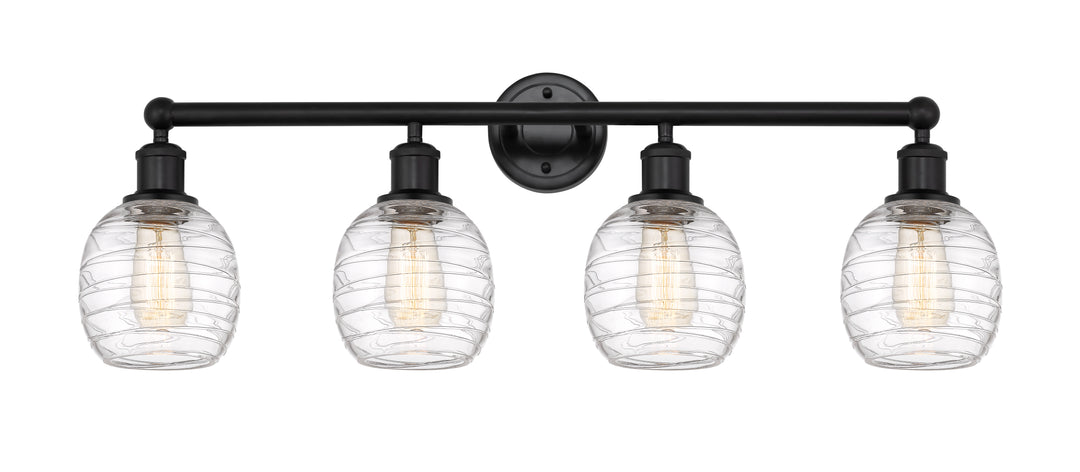 Innovations Lighting Belfast 6" Bath Vanity Light - Matte Black Vanity Lights Innovations Lighting Deco Swirl ; Glass Type: Clear  