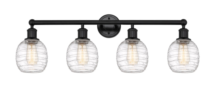 Innovations Lighting Belfast 6" Bath Vanity Light - Matte Black Vanity Lights Innovations Lighting Deco Swirl ; Glass Type: Clear  