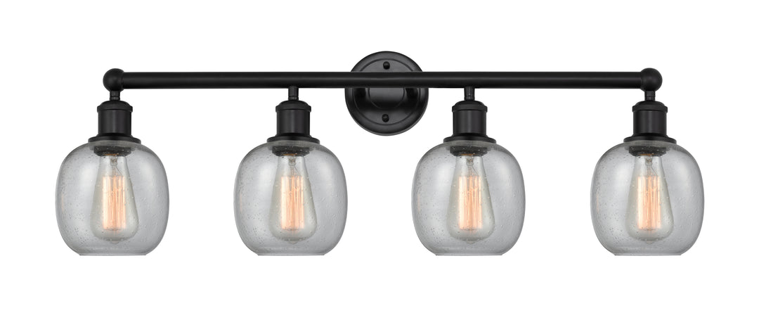 Innovations Lighting Belfast 6" Bath Vanity Light - Matte Black Vanity Lights Innovations Lighting Seedy ; Glass Type: Seeded  