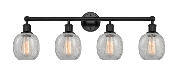 Innovations Lighting Belfast 6" Bath Vanity Light - Matte Black Vanity Lights Innovations Lighting Clear Crackle ; Glass Type: Crackled  