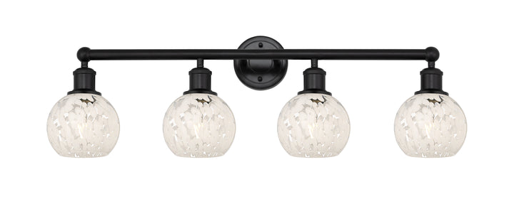 Innovations Lighting White Mouchette 6" Bath Vanity Light - Matte Black Vanity Lights Innovations Lighting White Mouchette ; Glass Type: White  