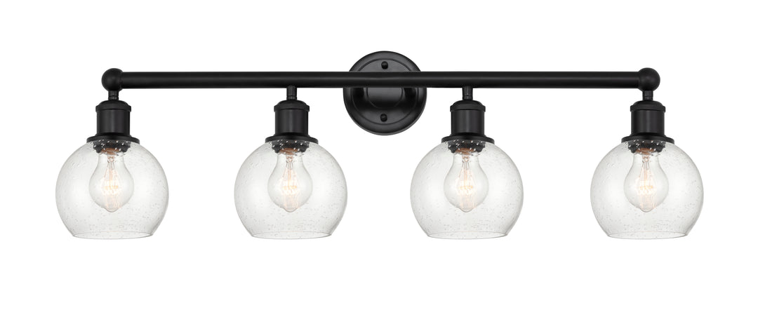 Innovations Lighting Athens 6" Bath Vanity Light - Matte Black Vanity Lights Innovations Lighting Seedy ; Glass Type: Seeded  