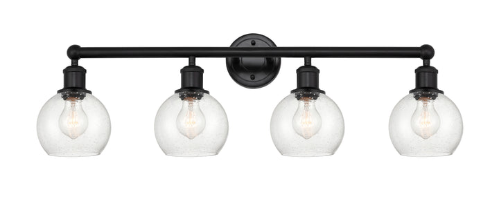 Innovations Lighting Athens 6" Bath Vanity Light - Matte Black Vanity Lights Innovations Lighting Seedy ; Glass Type: Seeded  