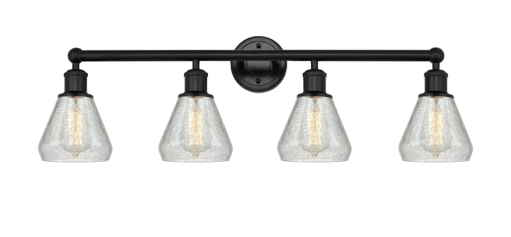 Innovations Lighting Conesus 6" Bath Vanity Light - Matte Black Vanity Lights Innovations Lighting Clear Crackle ; Glass Type: Crackled  