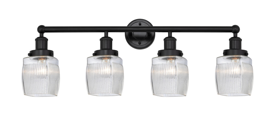 Innovations Lighting Colton Bath Vanity Light - Matte Black Vanity Lights Innovations Lighting Clear Halophane ; Glass Type: Transparent; Ribbed  