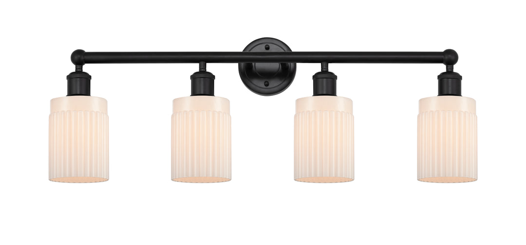 Innovations Lighting Hadley 5" Bath Vanity Light - Matte Black Vanity Lights Innovations Lighting Matte White ; Glass Type: White; Ribbed  