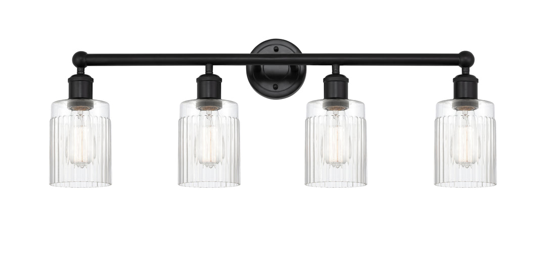 Innovations Lighting Hadley 5" Bath Vanity Light - Matte Black Vanity Lights Innovations Lighting Clear ; Glass Type: Clear; Ribbed  