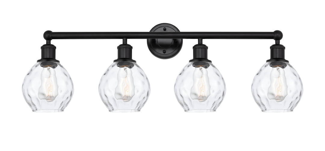 Innovations Lighting Waverly 6" Bath Vanity Light - Matte Black Vanity Lights Innovations Lighting Clear ; Glass Type: Water  