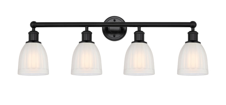 Innovations Lighting Brookfield 6" Bath Vanity Light - Matte Black Vanity Lights Innovations Lighting White ; Glass Type: Frosted; Ribbed  