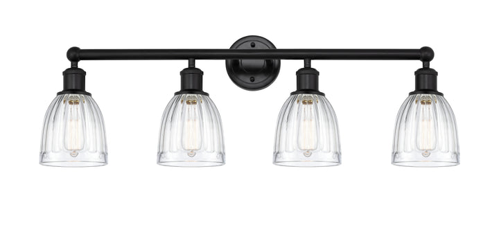 Innovations Lighting Brookfield 6" Bath Vanity Light - Matte Black Vanity Lights Innovations Lighting Clear ; Glass Type: Transparent; Ribbed  