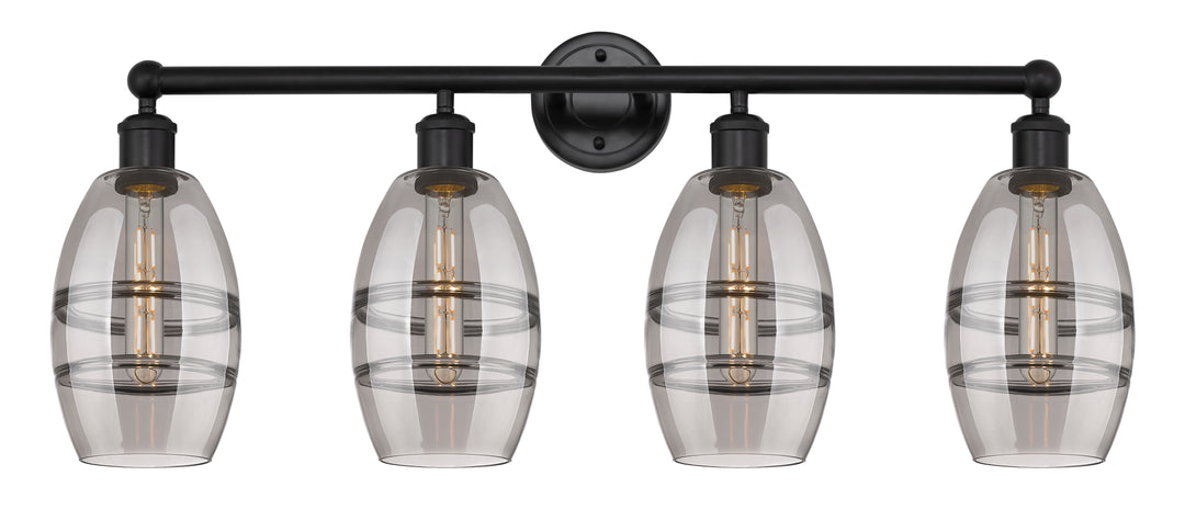 Innovations Lighting Vaz 6" Bath Vanity Light - Matte Black Vanity Lights Innovations Lighting Light Smoke ; Glass Type: Smoked  