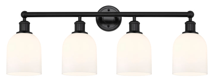 Innovations Lighting Bella 6" Bath Vanity Light - Matte Black Vanity Lights Innovations Lighting White ; Glass Type: White  