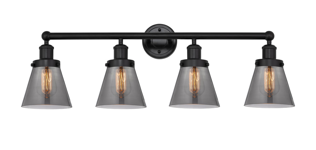 Innovations Lighting Cone 6" Bath Vanity Light - Matte Black Vanity Lights Innovations Lighting Light Smoke ; Glass Type: Colorful  