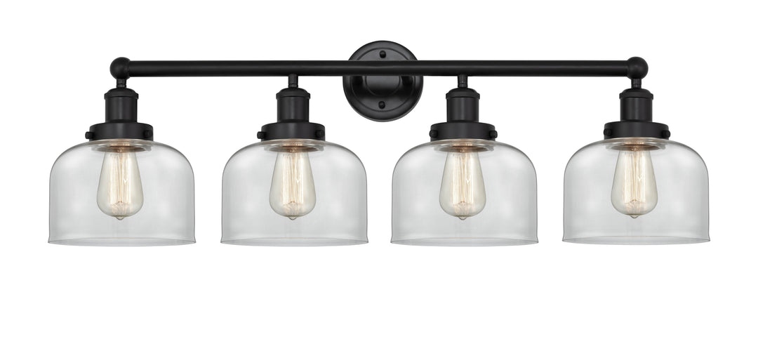 Innovations Lighting Bell 8" Bath Vanity Light - Matte Black Vanity Lights Innovations Lighting Clear ; Glass Type: Transparent; Ribbed  