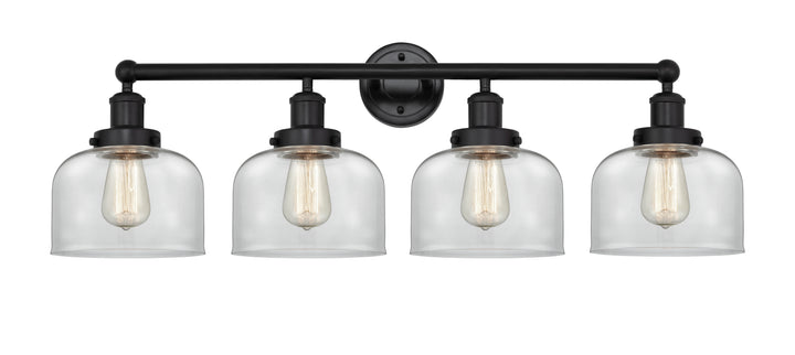 Innovations Lighting Bell 8" Bath Vanity Light - Matte Black Vanity Lights Innovations Lighting Clear ; Glass Type: Transparent; Ribbed  