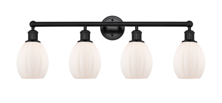 Innovations Lighting Eaton 5.5" Bath Vanity Light - Matte Black Vanity Lights Innovations Lighting Matte White ; Glass Type: White; Ribbed  