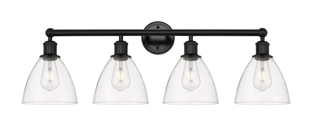 Innovations Lighting Bristol 7.5" Bath Vanity Light - Matte Black Vanity Lights Innovations Lighting Clear ; Glass Type: Clear  