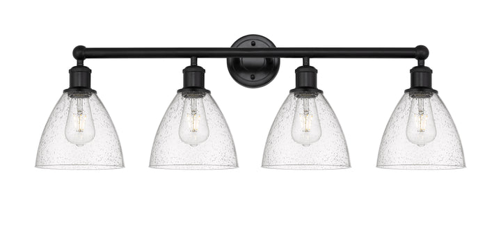 Innovations Lighting Bristol 7.5" Bath Vanity Light - Matte Black Vanity Lights Innovations Lighting Seedy ; Glass Type: Seeded  