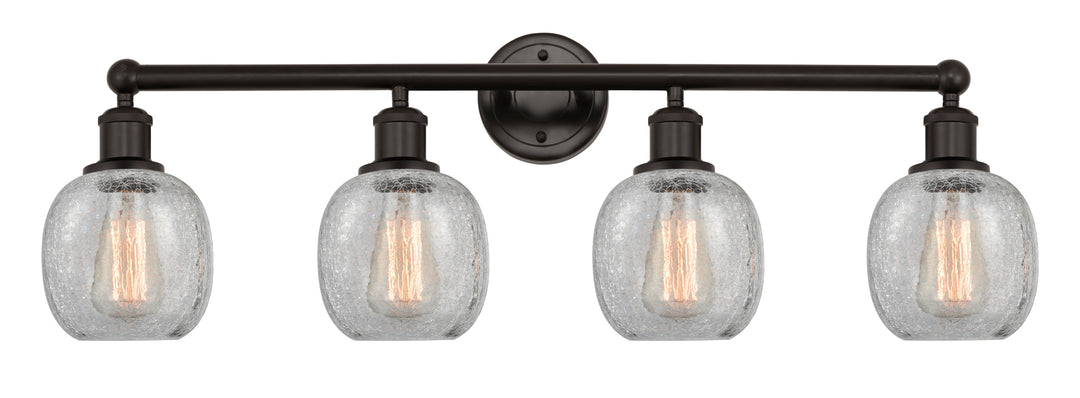 Innovations Lighting Belfast 6" Bath Vanity Light - Oil Rubbed Bronze Vanity Lights Innovations Lighting Clear Crackle ; Glass Type: Crackled  