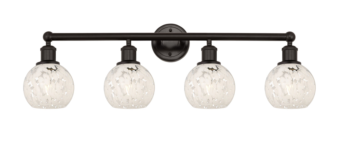 Innovations Lighting White Mouchette 6" Bath Vanity Light - Oil Rubbed Bronze Vanity Lights Innovations Lighting White Mouchette ; Glass Type: White  