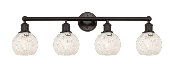 Innovations Lighting White Mouchette 6" Bath Vanity Light - Oil Rubbed Bronze Vanity Lights Innovations Lighting White Mouchette ; Glass Type: White  