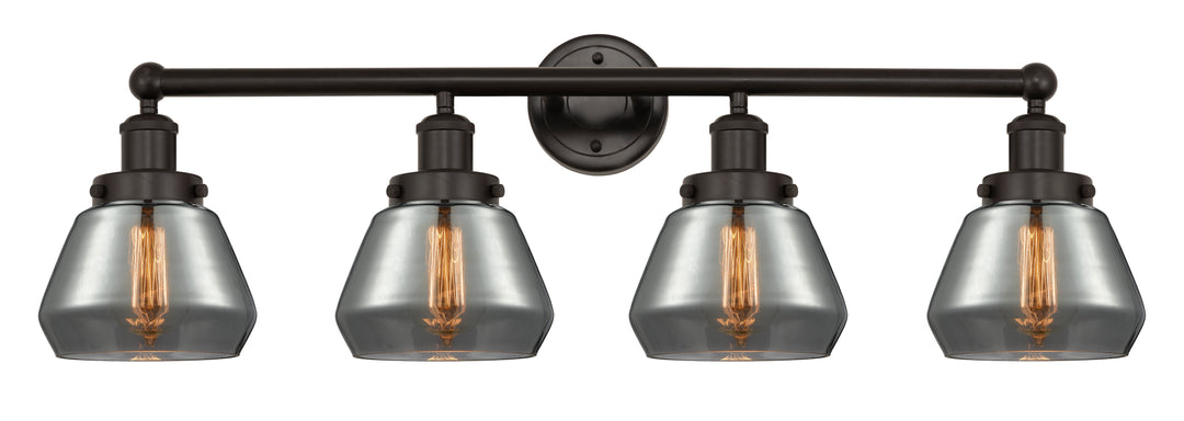 Innovations Lighting Fulton 7" Bath Vanity Light - Oil Rubbed Bronze Vanity Lights Innovations Lighting Light Smoke ; Glass Type: Smoked; Ribbed  