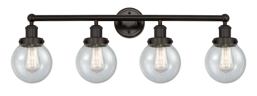 Innovations Lighting Beacon 6" Bath Vanity Light - Oil Rubbed Bronze Vanity Lights Innovations Lighting Seedy ; Glass Type: Seedy; Ribbed  