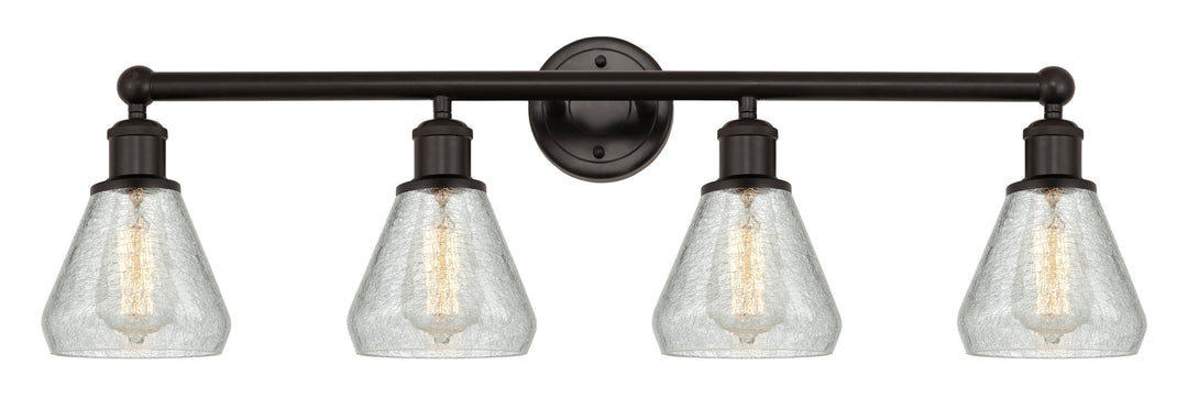 Innovations Lighting Conesus 6" Bath Vanity Light - Oil Rubbed Bronze Vanity Lights Innovations Lighting Clear Crackle ; Glass Type: Crackled  