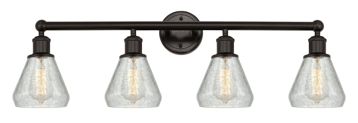 Innovations Lighting Conesus 6" Bath Vanity Light - Oil Rubbed Bronze Vanity Lights Innovations Lighting Clear Crackle ; Glass Type: Crackled  