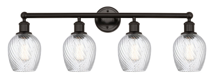 Innovations Lighting Salina 6" Bath Vanity Light - Oil Rubbed Bronze Vanity Lights Innovations Lighting Clear Spiral Fluted ; Glass Type: Transparent  