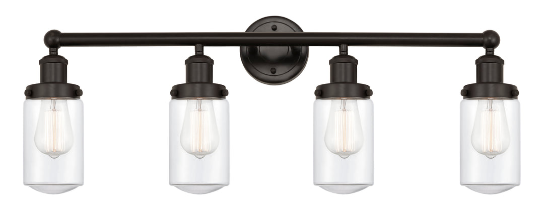 Innovations Lighting Dover 4.5" Bath Vanity Light - Oil Rubbed Bronze Vanity Lights Innovations Lighting Clear ; Glass Type: Transparent; Ribbed  