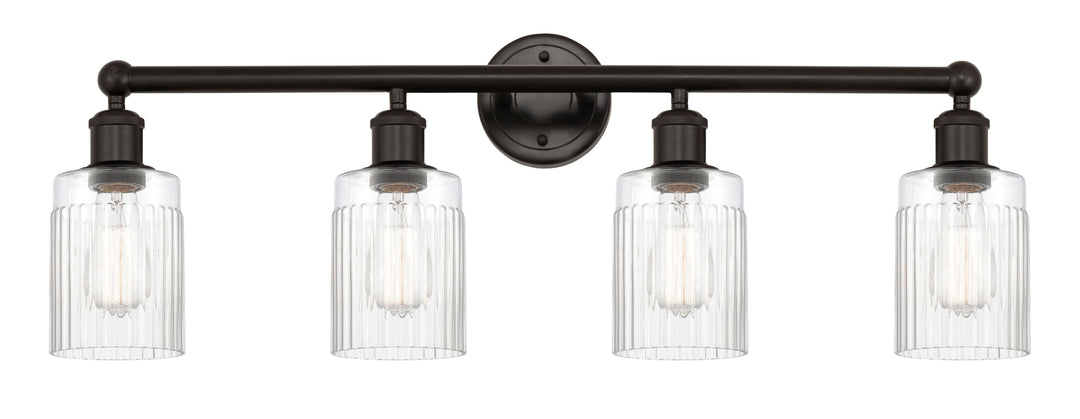 Innovations Lighting Hadley 5" Bath Vanity Light - Oil Rubbed Bronze Vanity Lights Innovations Lighting Clear ; Glass Type: Clear; Ribbed  