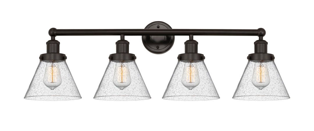 Innovations Lighting Cone 8" Bath Vanity Light - Oil Rubbed Bronze Vanity Lights Innovations Lighting Seedy ; Glass Type: Seedy; Ribbed  