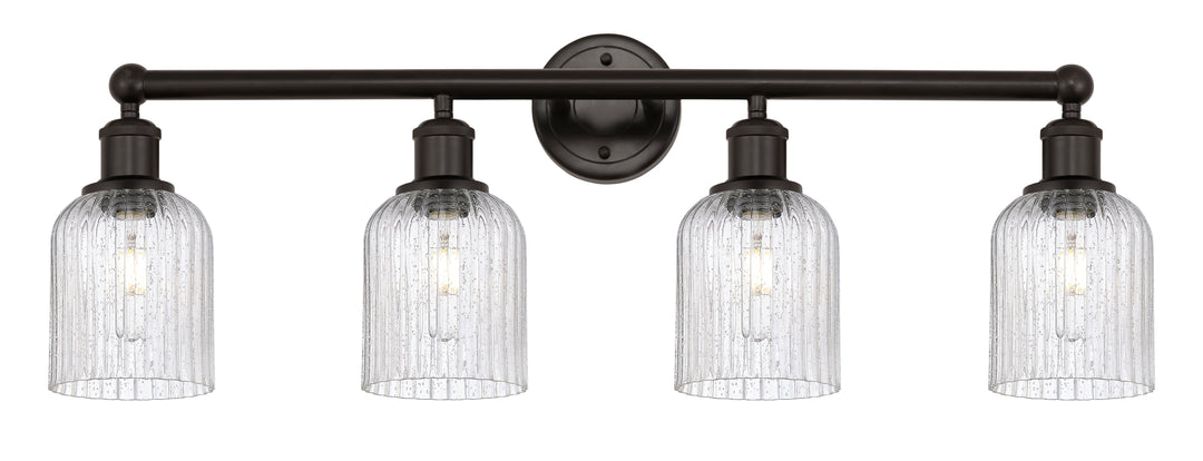 Innovations Lighting Bridal Veil 5" Bath Vanity Light - Oil Rubbed Bronze Vanity Lights Innovations Lighting Seedy ; Glass Type: Seedy; Ribbed  