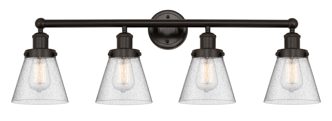 Innovations Lighting Cone 6" Bath Vanity Light - Oil Rubbed Bronze Vanity Lights Innovations Lighting Seedy ; Glass Type: Seedy; Ribbed  