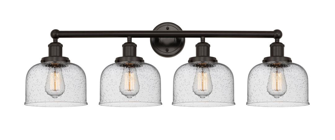 Innovations Lighting Bell 8" Bath Vanity Light - Oil Rubbed Bronze Vanity Lights Innovations Lighting Seedy ; Glass Type: Seedy; Ribbed  