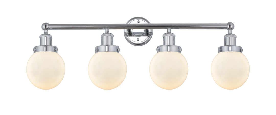 Innovations Lighting Beacon 6" Bath Vanity Light - Polished Chrome Vanity Lights Innovations Lighting Matte White ; Glass Type: Frosted; Ribbed  