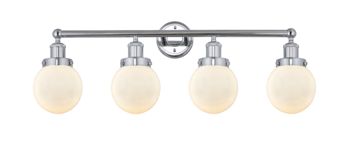 Innovations Lighting Beacon 6" Bath Vanity Light - Polished Chrome Vanity Lights Innovations Lighting Matte White ; Glass Type: Frosted; Ribbed  