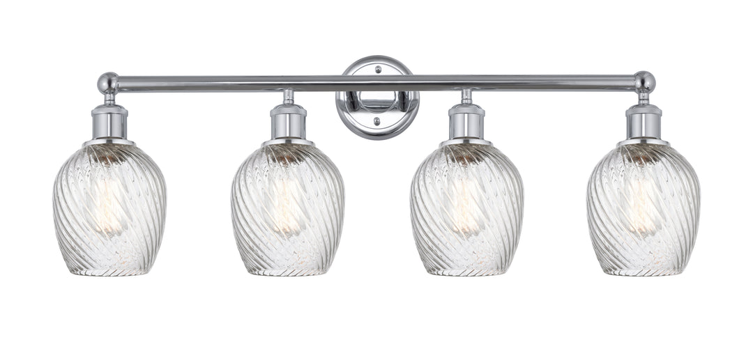 Innovations Lighting Salina 6" Bath Vanity Light - Polished Chrome Vanity Lights Innovations Lighting Clear Spiral Fluted ; Glass Type: Transparent  