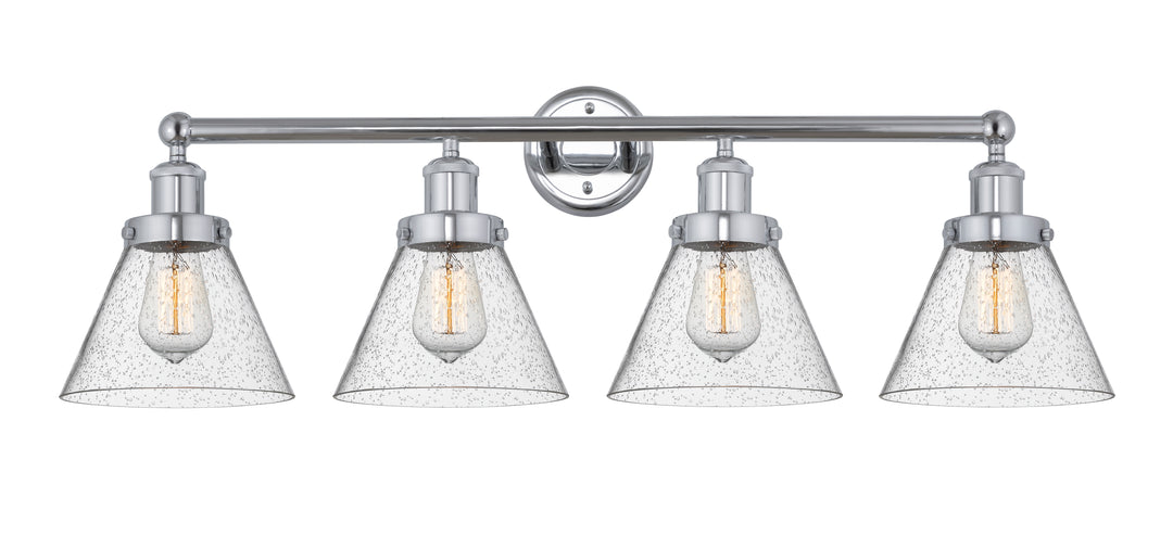 Innovations Lighting Cone 8" Bath Vanity Light - Polished Chrome Vanity Lights Innovations Lighting Seedy ; Glass Type: Seedy; Ribbed  