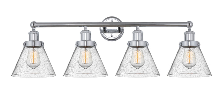 Innovations Lighting Cone 8" Bath Vanity Light - Polished Chrome Vanity Lights Innovations Lighting Seedy ; Glass Type: Seedy; Ribbed  