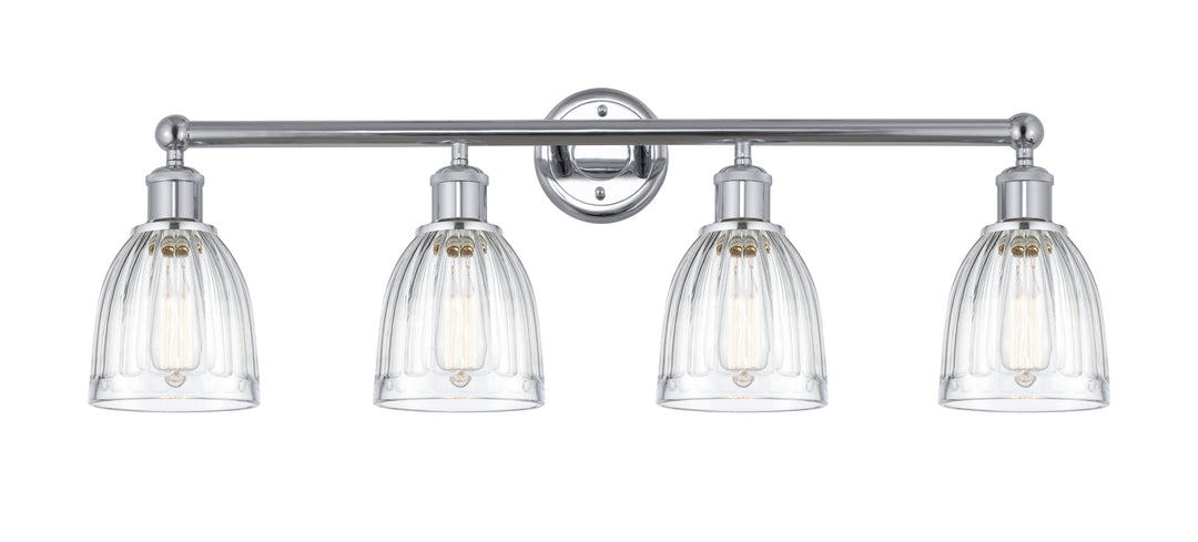 Innovations Lighting Brookfield 6" Bath Vanity Light - Polished Chrome Vanity Lights Innovations Lighting Clear ; Glass Type: Transparent; Ribbed  