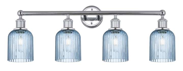 Innovations Lighting Bridal Veil 5" Bath Vanity Light - Polished Chrome Vanity Lights Innovations Lighting Princess Blue ; Glass Type: Princess Blue; Ribbed  