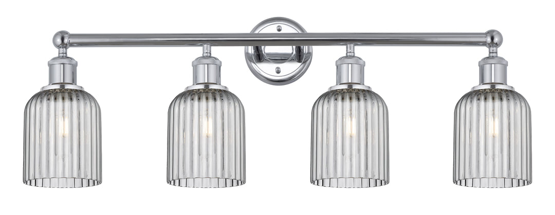 Innovations Lighting Bridal Veil 5" Bath Vanity Light - Polished Chrome Vanity Lights Innovations Lighting Light Smoke ; Glass Type: Light Smoke; Ribbed  