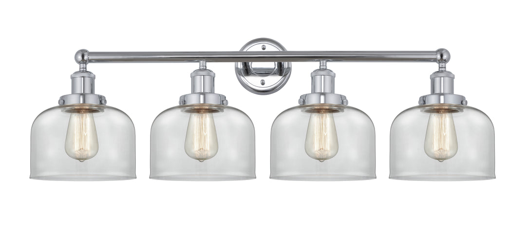 Innovations Lighting Bell 8" Bath Vanity Light - Polished Chrome Vanity Lights Innovations Lighting Clear ; Glass Type: Transparent; Ribbed  