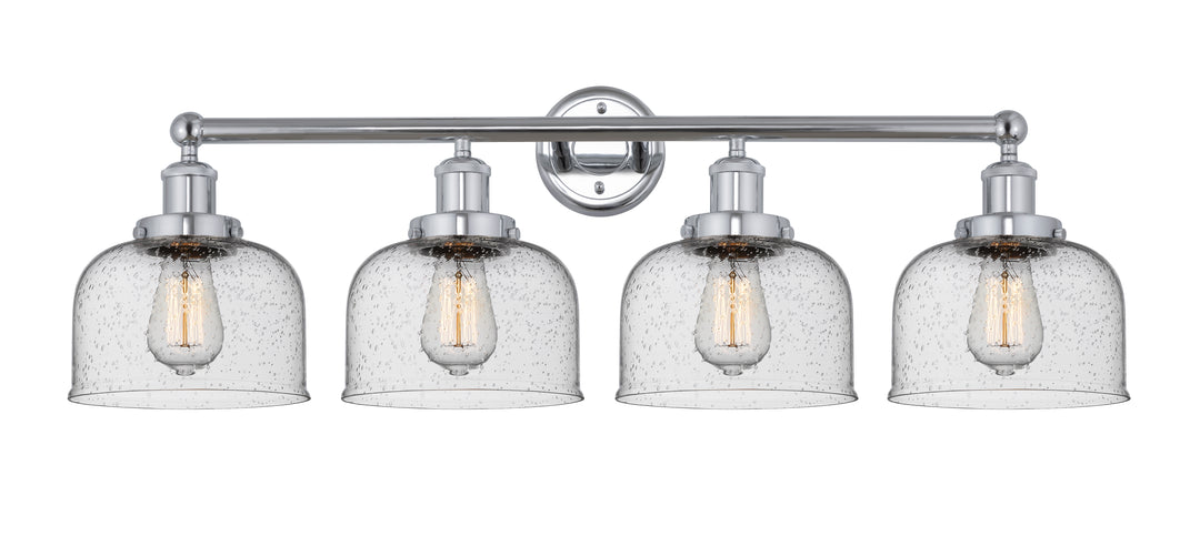 Innovations Lighting Bell 8" Bath Vanity Light - Polished Chrome Vanity Lights Innovations Lighting Seedy ; Glass Type: Seedy; Ribbed  