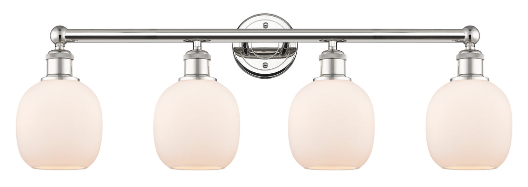 Innovations Lighting Belfast 6" Bath Vanity Light - Polished Nickel Vanity Lights Innovations Lighting Matte White ; Glass Type: White  