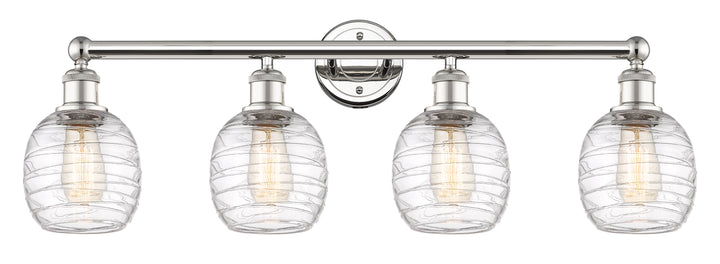 Innovations Lighting Belfast 6" Bath Vanity Light - Polished Nickel Vanity Lights Innovations Lighting Deco Swirl ; Glass Type: Clear  