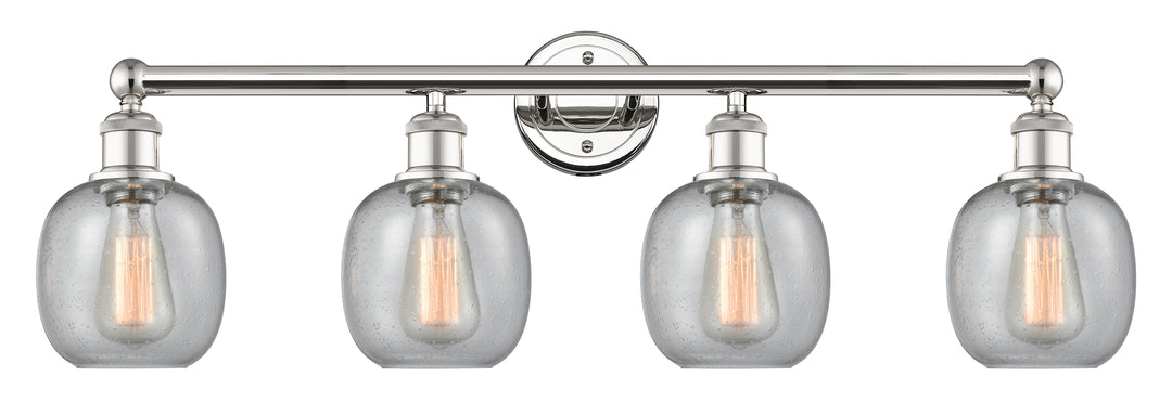 Innovations Lighting Belfast 6" Bath Vanity Light - Polished Nickel Vanity Lights Innovations Lighting Seedy ; Glass Type: Seeded  